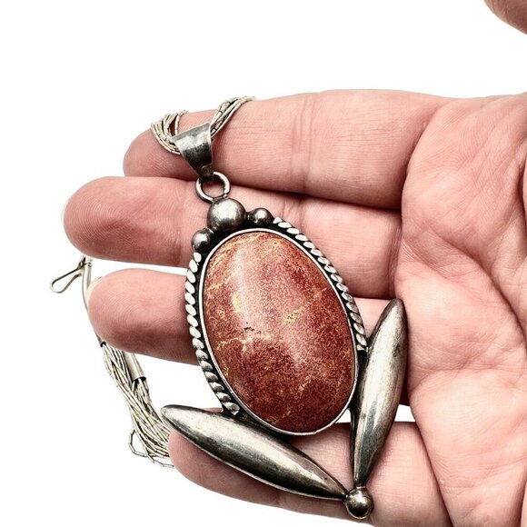 American Southwest Women's Necklace Liquid Sterling Silver Sponge Coral - Picture 3 of 4